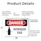 Signmission Nitrogen Gas Danger Sign, Plastic, 18in W x 12in L, 2PK OS-2PACK-DS-P-1218-L-2461 - alternate 5